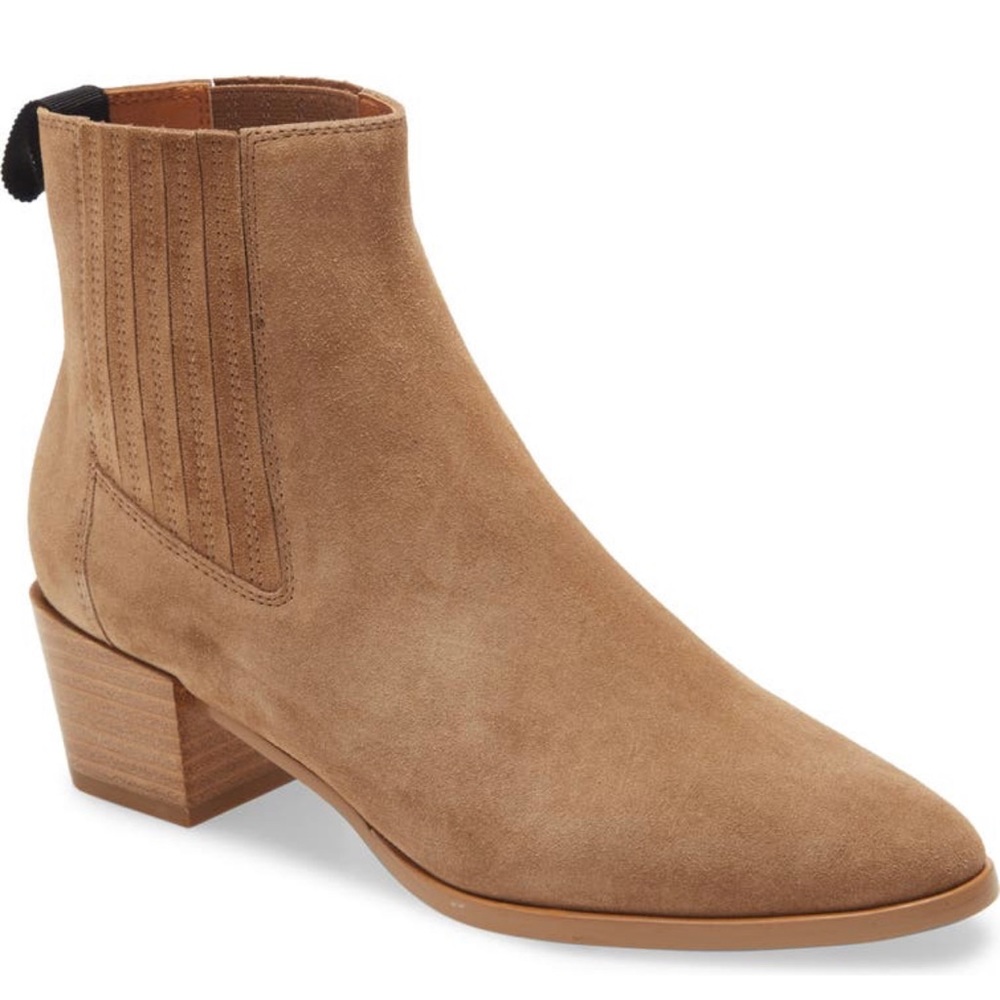 Rag and Bone River Chelsea Boot in Camel Suede 8